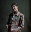 Milwaukee Leather MNG21614 Women's Gray and Red with Yellow Long Sleeve Cotton Flannel Shirt