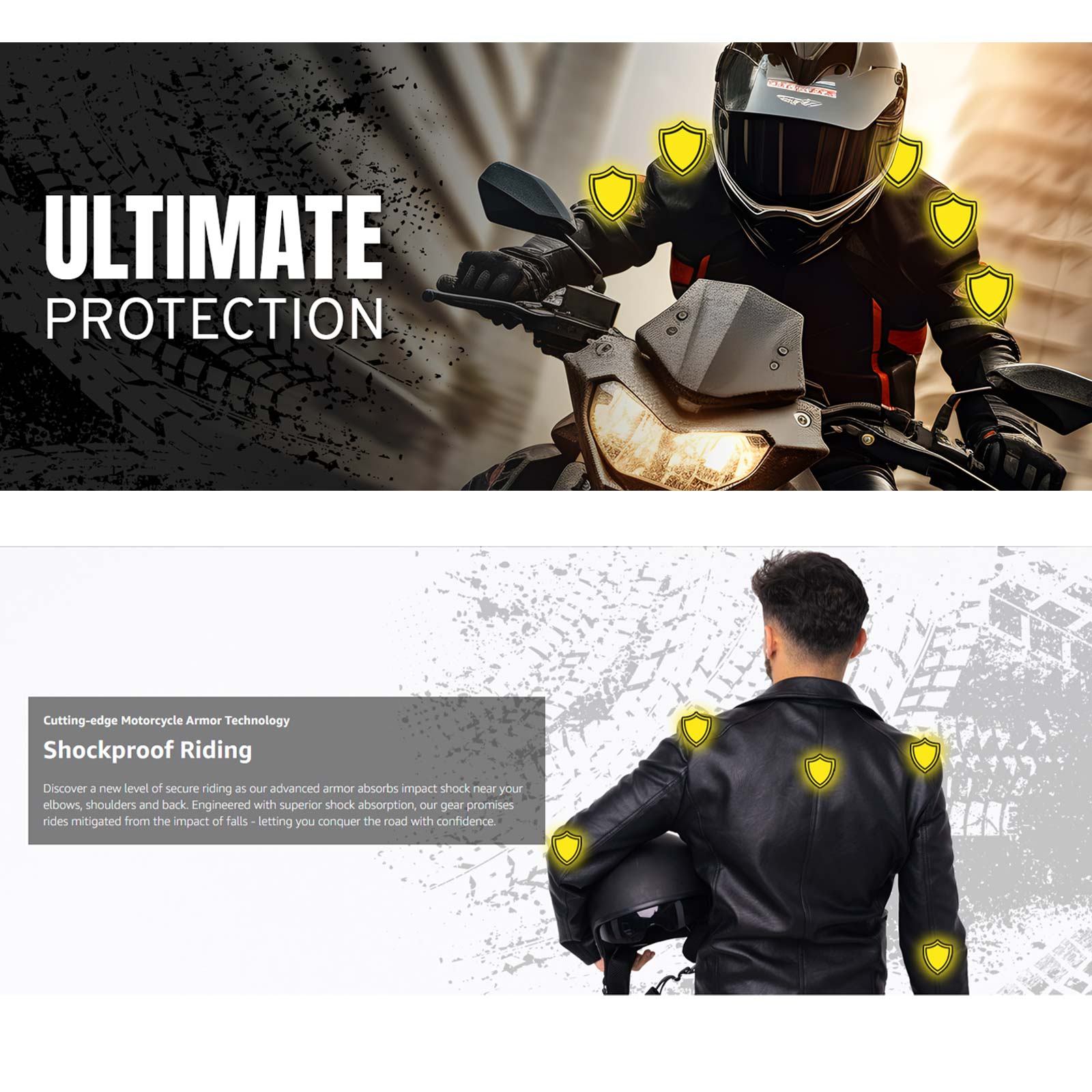 Milwaukee Leather 5 Pc CE Approved Motorcycle Armor Shoulder