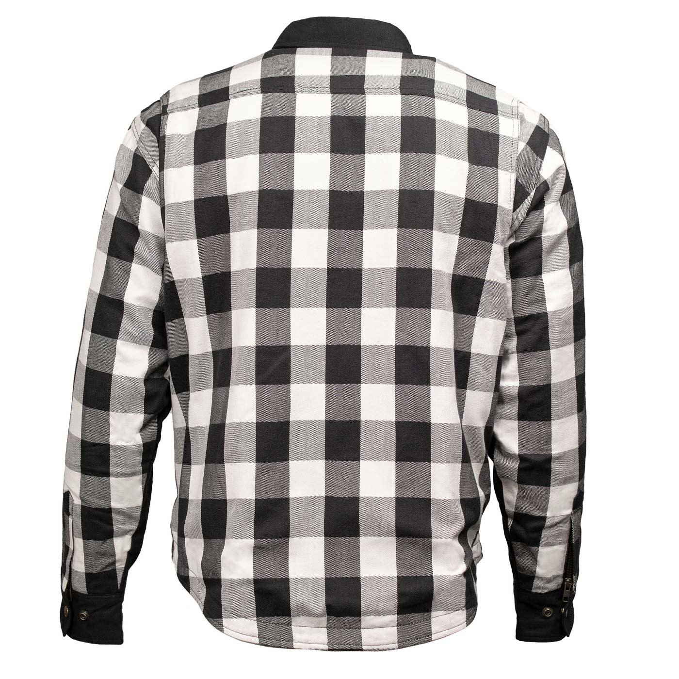 Milwaukee Leather Men’s Two-Tone CE Armored Flannel - Solid Front / Plaid Back - Reinforced w/ Aramid Fibers - MPM1673