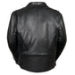 Milwaukee Leather Men's Premium Black Leather Beltless MC Style Motorcycle Jacket w/ Side Stretch SH1057