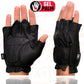 Milwaukee Leather SH442 Men's Black Leather Gel Padded Palm Fingerless Motorcycle Hand Gloves W/ Soft ‘Genuine Leather’