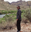 Hot Leathers FLM2008 Mens Brown Black and White Long Sleeve Flannel Shirt