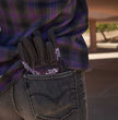 Milwaukee Leather MNG21603 Women's Casual Black with Purple Long Sleeve Casual Cotton Flannel Shirt