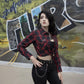 Hot Leathers FLL3009 Ladies Black and Red Flannel Long Sleeve Shirt