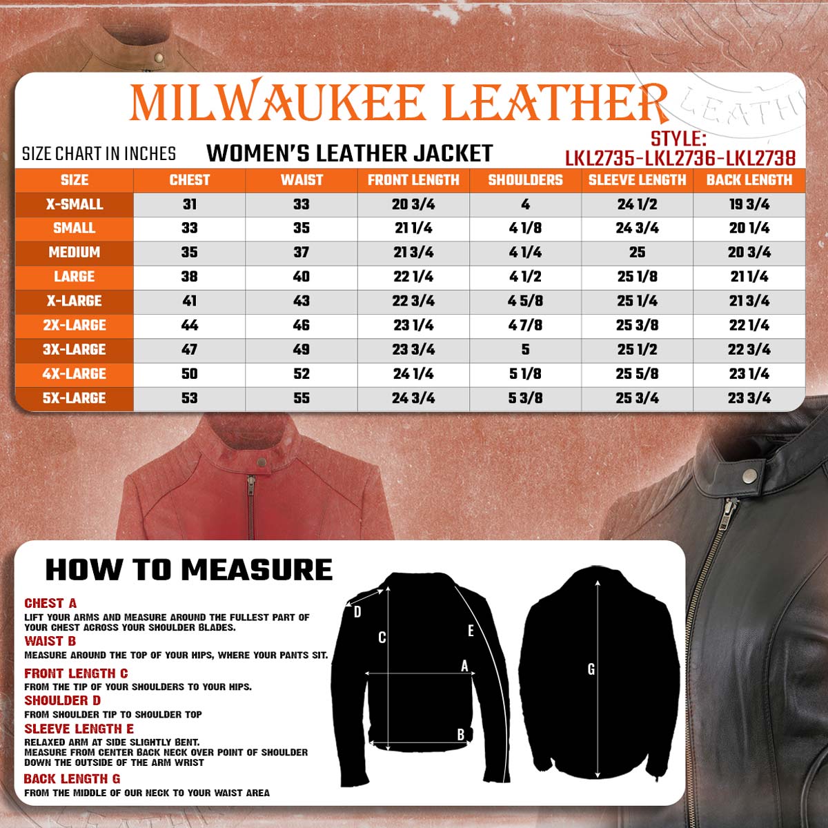 Milwaukee Leather LKL2738 Women's Red Premium Leather Scuba Style Biker Jacket w/ Mandarin Collar