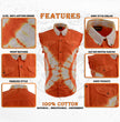 Biker Clothing Co. MDM11680 Men's Classic Orange and White Tie-Dye Button-Down Frayed Sleeveless Cut Off Shirt