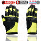 Milwaukee Leather MG7740 Women's Padded Black Leather and Neon Green Mesh Racing Motorcycle Rider Gloves