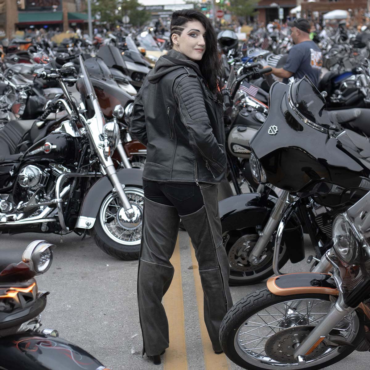 Women's Rub-Off MC Jacket w/ Hoodie Liner | Leatherup – LeatherUp USA