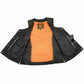 Milwaukee Leather MLL4565 Women's Black Fringed Leather Rivet Detail Side Buckle and Zipper Motorcycle Rider Vest