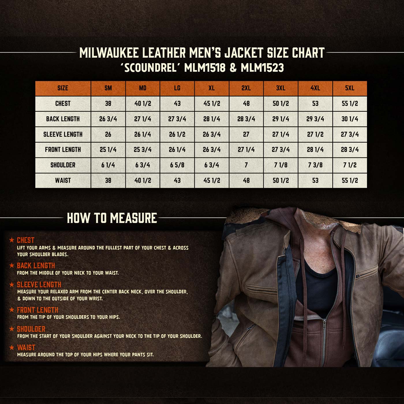 Milwaukee Leather MLM1518 Men's 'Scoundrel' Vintage Crazy Horse Brown Leather Jacket w/ Removable Hoodie