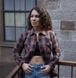 Milwaukee Leather MNG21607 Women's Casual Red and Black Long Sleeve Cotton Casual Flannel Shirt