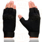 Milwaukee Leather SH44610 Men's Black Gel Padded Knuckle Fingerless Motorcycle Mechanics Hand Gloves W/ ‘Amara Cloth’