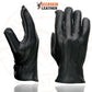 Milwaukee Leather SH875 Men's Thermal Lined USA Deerskin Black Leather Motorcycle Gloves w/ Snap Wrist Closure