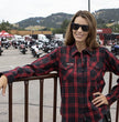 Hot Leathers FLL3009 Ladies Black and Red Flannel Long Sleeve Shirt