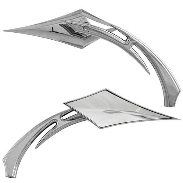 HardDrive Chrome Universal Scorpion Left/Right Mirror with Tribal Raised Stem f