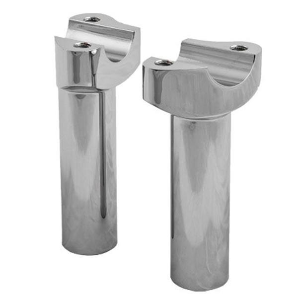 HardDrive Forged Chrome Straight Handlebar Risers with 4.5in. Rise for Harley D
