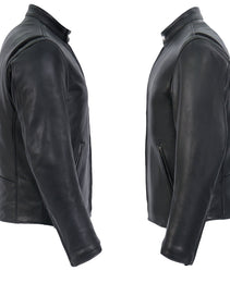 Milwaukee Leather USA MADE MLJKM5006 Men's Black Rumble Premium Leather Motorcycle Jacket
