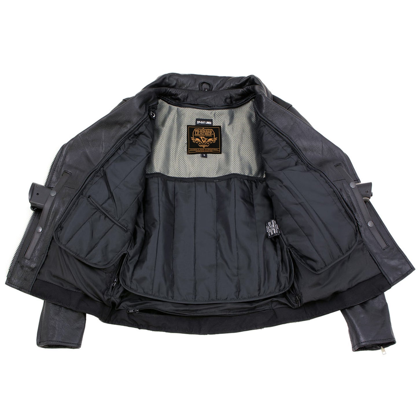 Milwaukee Leather LKL27001 Women's Classic Braided Premium Black Leather Fitted Motorycle Riders Biker Jacket