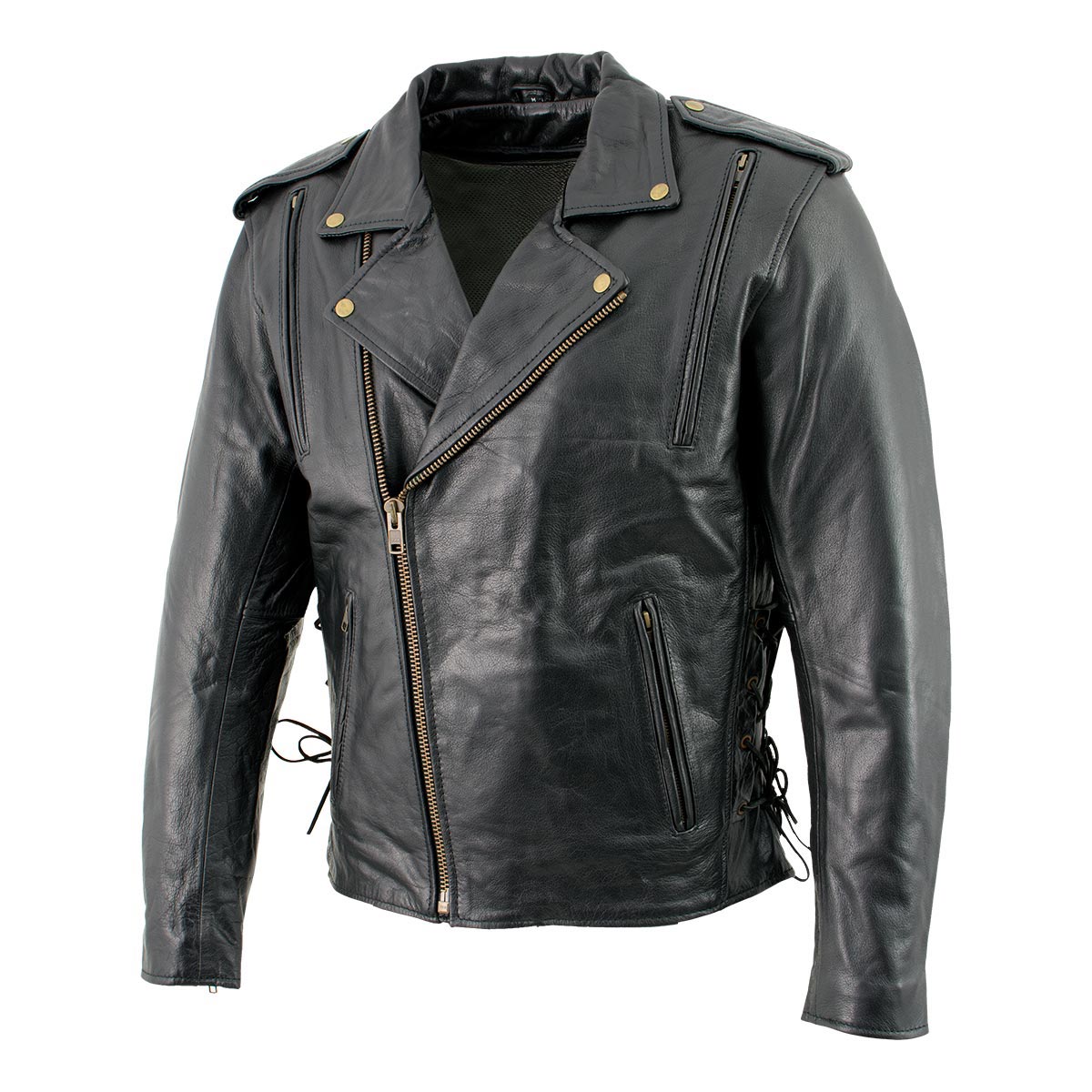 Milwaukee Leather LKM17004 Men's Classic Premium Black Vented Motorcycle Leather Biker Riders Jacket