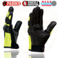 Milwaukee Leather MG7740 Women's Padded Black Leather and Neon Green Mesh Racing Motorcycle Rider Gloves