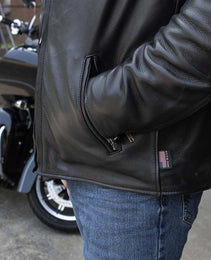 Milwaukee Leather USA MADE MLJKM5006 Men's Black Rumble Premium Leather Motorcycle Jacket