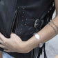 Milwaukee Leather MLL4565 Women's Black Fringed Leather Rivet Detail Side Buckle and Zipper Motorcycle Rider Vest