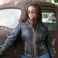 Milwaukee Motorcycle Clothing Co. Women’s Rebel Scooter Style Vinage Brown Leather Jacket w/ Mandarin Collar MMC20003