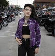 Milwaukee Leather MNG21605 Women's Casual Purple and White Long Sleeve Cotton Casual Flannel Shirt
