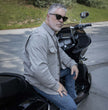 Milwaukee Leather MPM1621 Men's Grey CE Armored Long Sleeve Motorcycle Riders Shirt w/ Reinforced w/ Aramid Fibers
