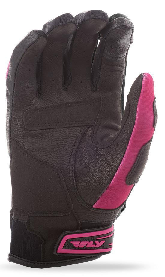 Fly Racing Venus Women's Pink and Black Leather and Textile Gloves