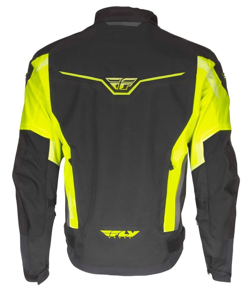 Fly Racing Strata Men's Armored  Black/Hi-Viz Yellow Mesh/Textile Jacket