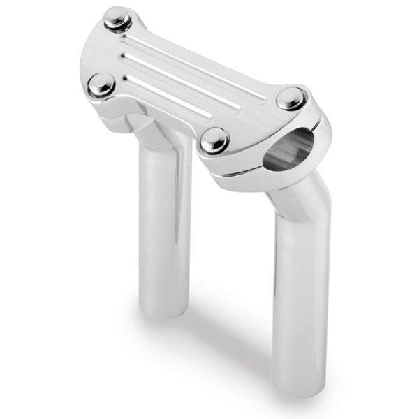 Close Out Biker's Choice 482477 Chrome 4.5 Inch Grooved Style Top Clamp Pullback Risers