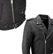 Milwaukee Leather LKM1702 Men's Vintage Flat Black Motorcycle Biker Leather Jacket w/ CE Armor Protection