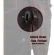 Milwaukee Leather MDM3036 Men's 'Wrecker' Black Denim and Leather Club Style Vest w/ Diamond Quilt Design