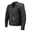 Milwaukee Leather LKM1702 Men's Vintage Flat Black Motorcycle Biker Leather Jacket w/ CE Armor Protection