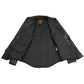 Milwaukee Leather LKM1601 Men's Black Lightweight Snap Front Casual Biker Leather Shirt