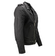 Milwaukee Leather LKM1702 Men's Vintage Flat Black Motorcycle Biker Leather Jacket w/ CE Armor Protection