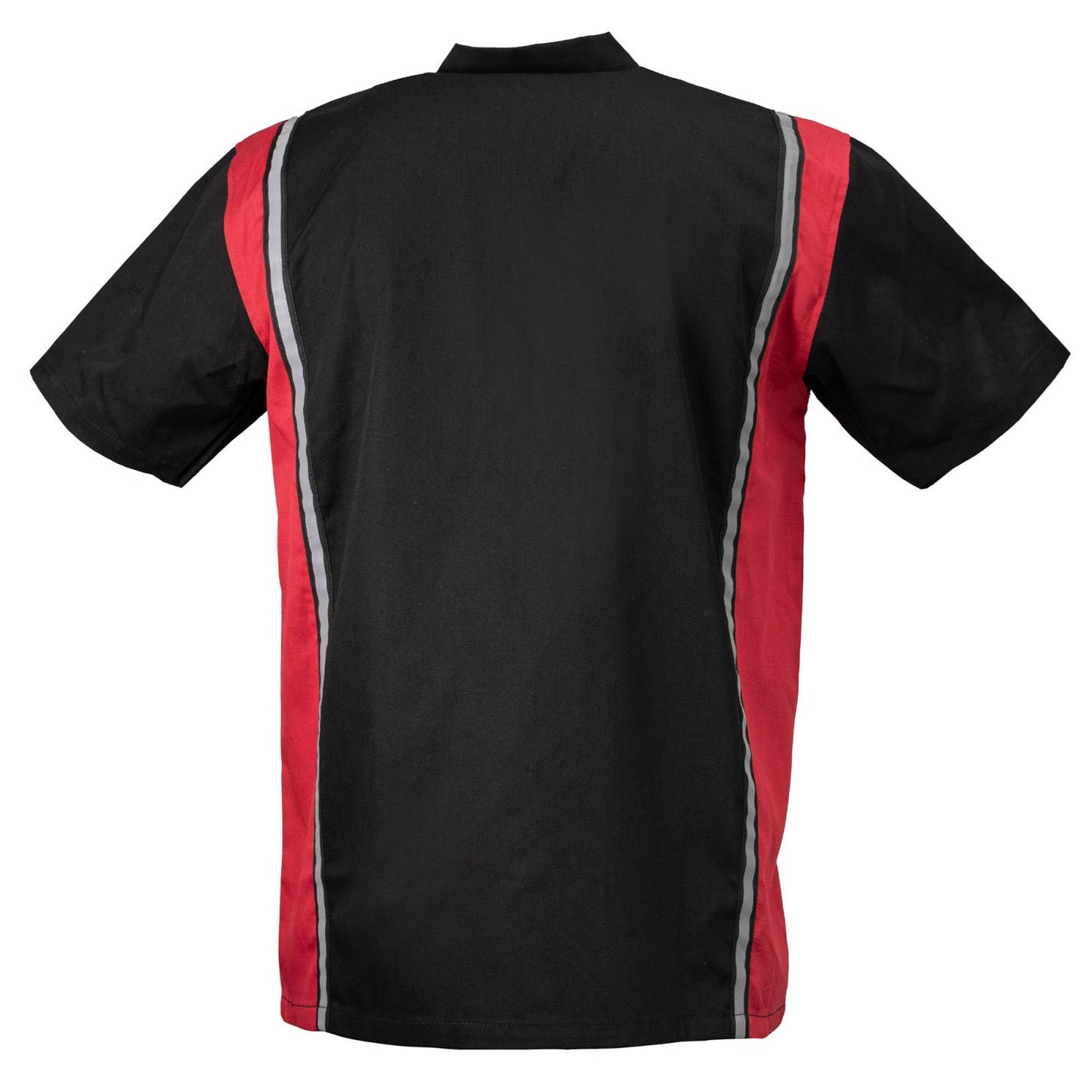 Milwaukee Motorcycle Clothing Co. MDM11607 Men's Black and Red Button Up Mechanic Shirt w/ Reflective Stripe