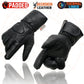Milwaukee Leather MG7534 Men's Black Deerskin Gauntlet Motorcycle Gloves w/ Wrist Strap & Cinch Closure