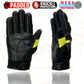 Milwaukee Leather MG7740 Women's Padded Black Leather and Neon Green Mesh Racing Motorcycle Rider Gloves