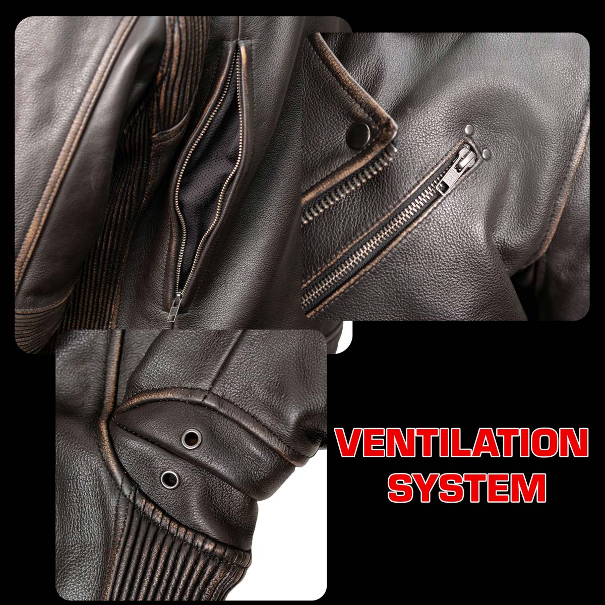 Milwaukee Motorcycle Clothing Co. Men's Unforgiven MC Style Vintage Brown Leather Jacket w/ Lapel Collar MMC10005
