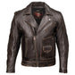 Milwaukee Motorcycle Clothing Co. Men's Unforgiven MC Style Vintage Brown Leather Jacket w/ Lapel Collar MMC10005