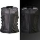 Milwaukee Motorcycle Clothing Co. Women's Gixxer Black Premium Leather Vest w/ Round Neck Side Buckle MMC40003