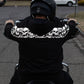 Milwaukee Leather Men's Bare Bones Black Reflective Skull CE Armored Riding Hoodie, Shoulder and Elbow Armor - MPM1798