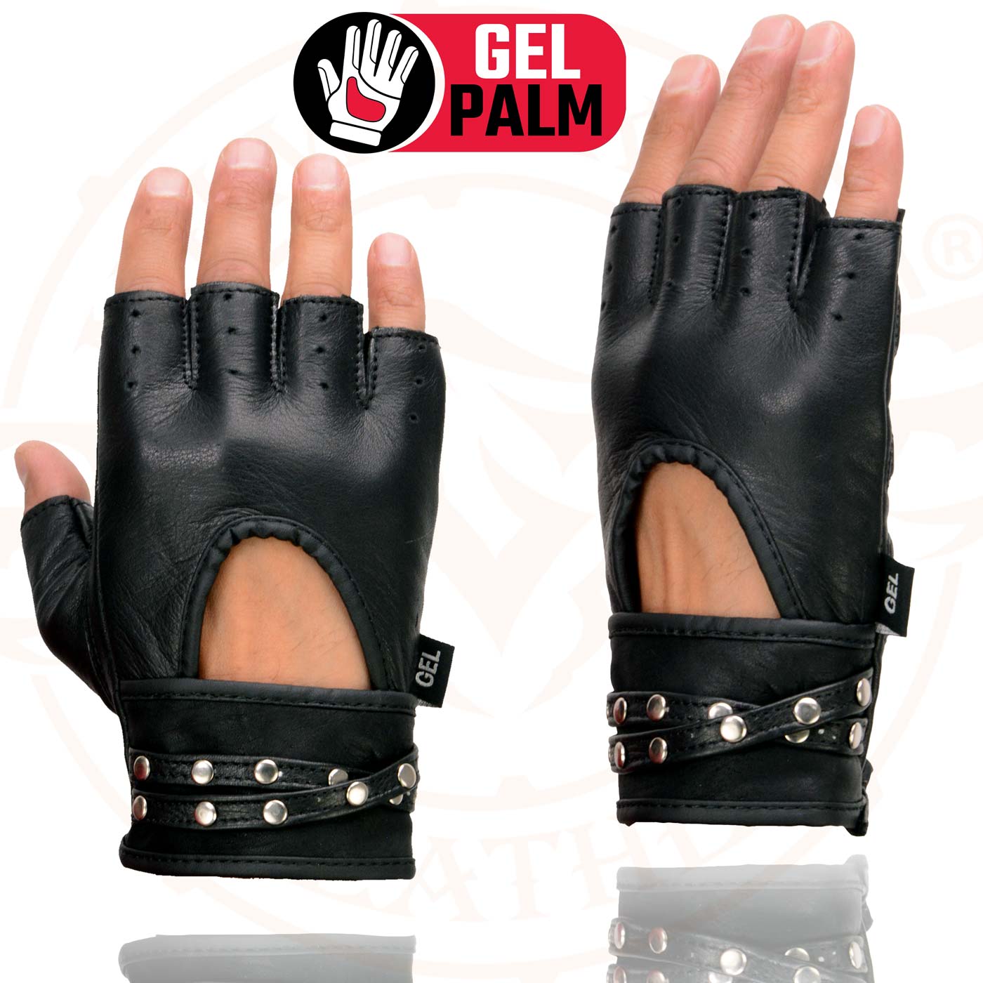 leather half gloves ladies