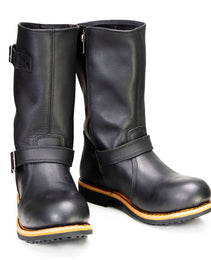 Milwaukee Leather MBM9066 Men's Antique Black Classic Engineer Motorcycle Riding Boots