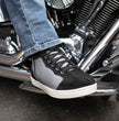 Milwaukee Leather MBM9116 Men's Black Suede and Grey Canvas Street Riding Shoes with Dual Closure and Ankle Support