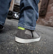 Milwaukee Leather MBM9117 Men's Dark Grey Suede and Grey Canvas Street Riding Shoes w/ Dual Closure/Ankle Support