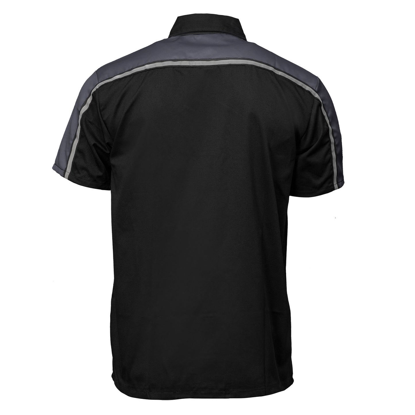 Milwaukee Motorcycle Clothing Co. MDM11601 Men's Black and Grey Button Up Mechanic Shirt w/ Reflective Stripe