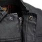 Milwaukee Leather MDM3030 Men’s Black Waxy Coated Denim Club Style Motorcycle Rider Vest w/ Shirt Collar